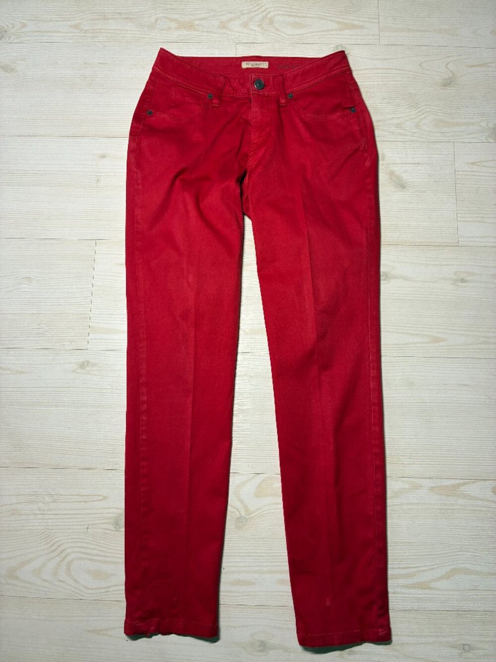 Burberry Brit Foxton Skinny Jeans Red Size 25W Ankle Zip Stretch Cotton